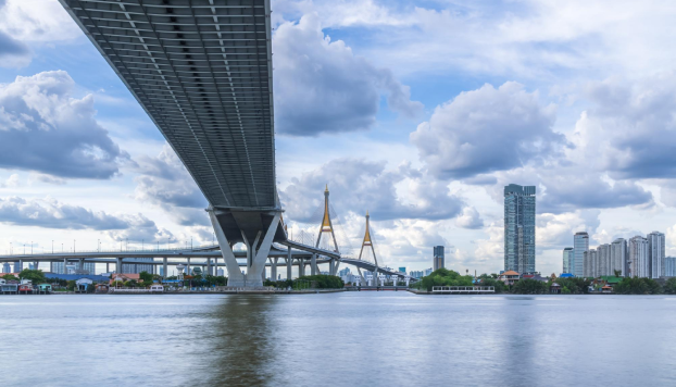 Large Suspension Bridge Chao Phraya River 1